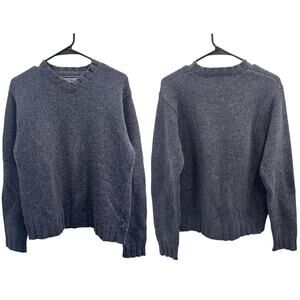 VTG Y2K Abercrombie & Fitch Gray Wool Sweater Sz Small Academia Preppy Old Money